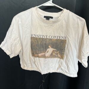 Forever 21 Graphic White Crop Top